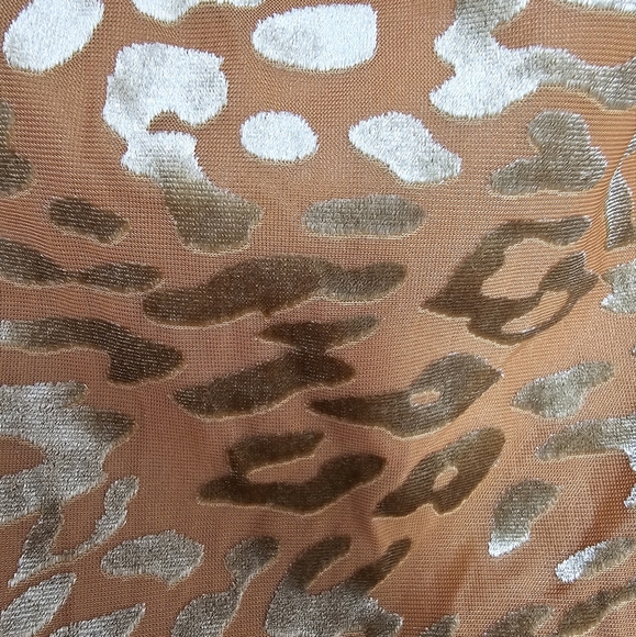 Silence + Noise Brenna Strapless Velvet Burnout Print Mini Dress in Mustard, M - Picture 9 of 14